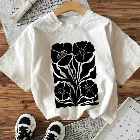 レディース Tシャツ プリント 半袖 綿100 コットン 丸首 ゆったりシルエット 夏服 カジュアル 2025 夏新作 トレンド おしゃれ 通気性 速乾 肌にやさしい ペアコーデ カップル対応