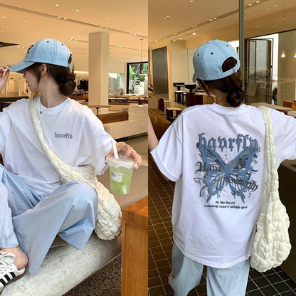 【Tシャツ レディース 半袖 プリント 綿100%】 丸首 ゆったり 夏服 2025年夏新作 カジュアル おしゃれ ペアコーデ可能 カップルコーデ 速乾 通気性抜群 肌にやさしい 大人かわいい トレンド着回し  コットン素材 デザイン豊富