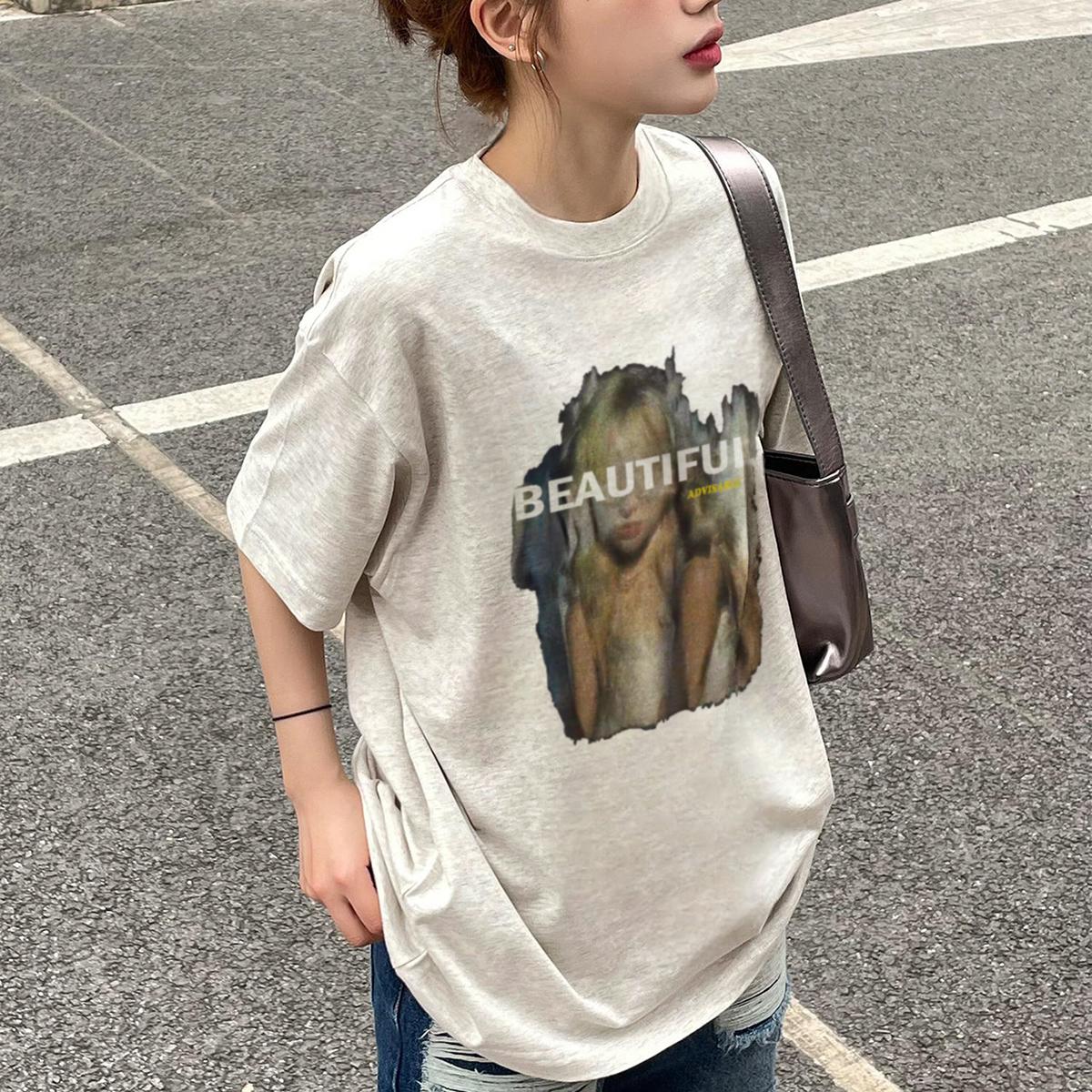 プリントTシャツ レディース 半袖 綿100 丸首 天然素材 ゆったり 夏服 カジュアル おしゃれ 2025年夏新作 トレンド 速乾 通気性抜群 着心地快適 肌触り優しい ペアコーデ あり デザイン豊富